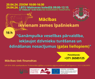 Ganāmpulka veselības pārvaldība, iekļaujot dzīvnieku turēšanas un ēdināšanas nosacījumus Ganāmpulka veselības pārvaldība, iekļaujot dzīvnieku turēšanas un ēdināšanas nosacījumus